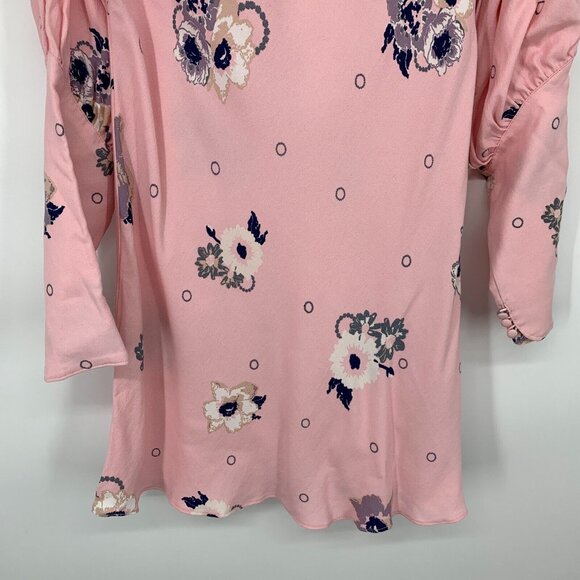 Free People Dress Sunshadows Mini Pink Floral Long Sleeve NWT - Picture 10 of 16